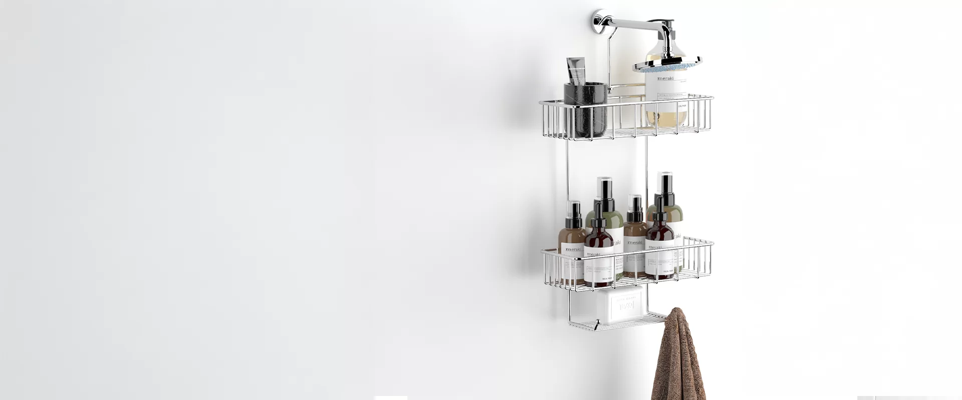 Over Door Double Shelf Hanging Shower Caddy