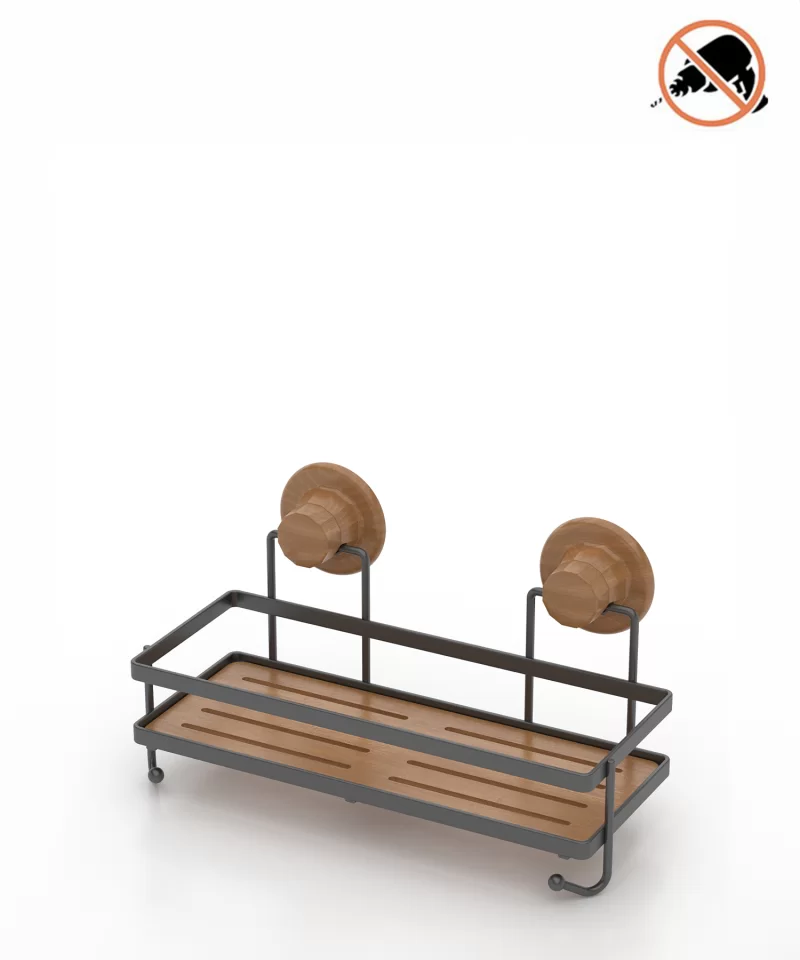 DM080 Wood Design ABS Shelf with Suction Cup