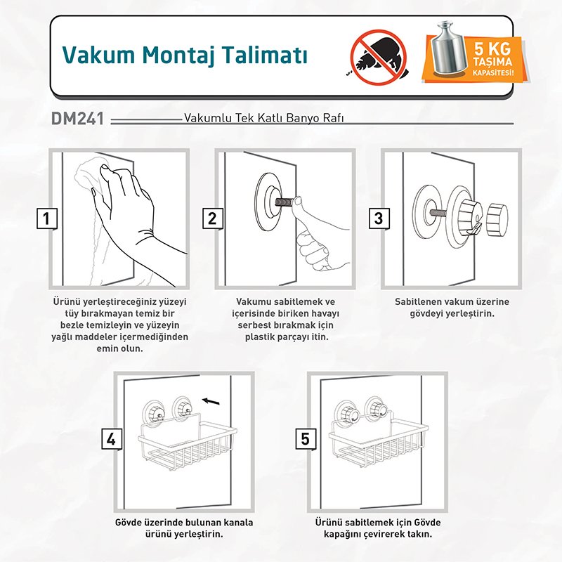 DM241 Bath Shelf with Suction Cup