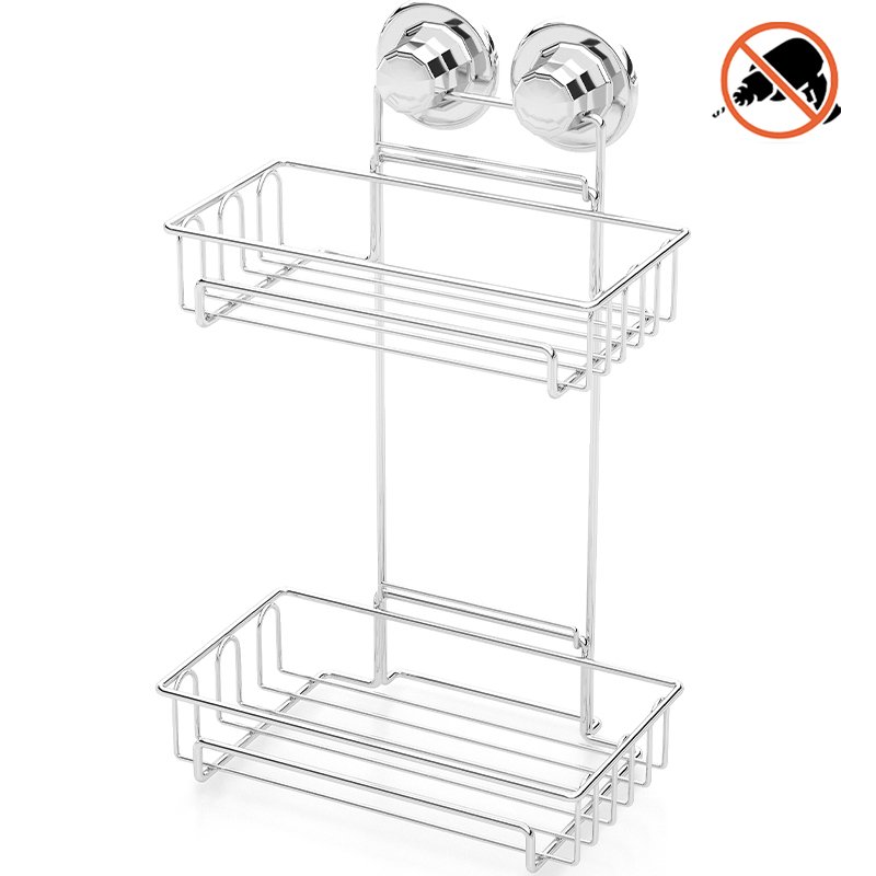 DM242 Two Tier Foldable Bath Shelf with Suction Cup