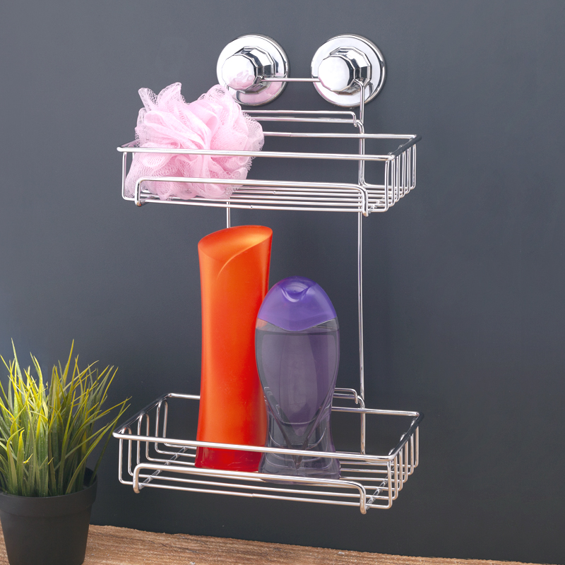 DM242 Two Tier Foldable Bath Shelf with Suction Cup