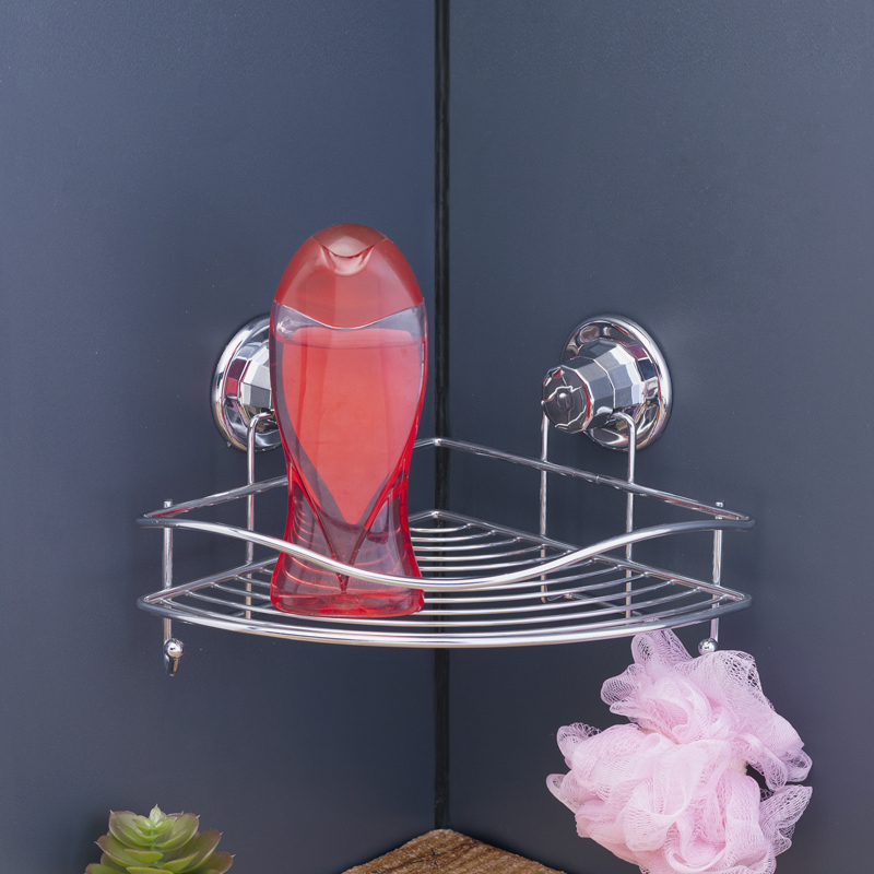 DM250 Bath Corner Shelf with Hook and Suction Cup