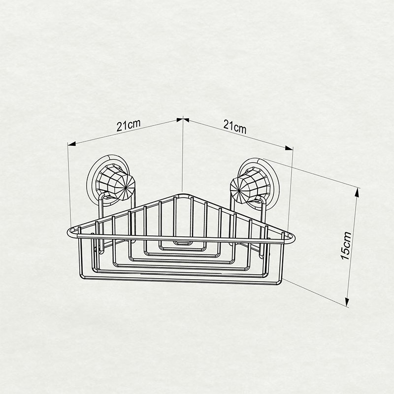 DM251 Bath Corner Shelf with Suction Cup