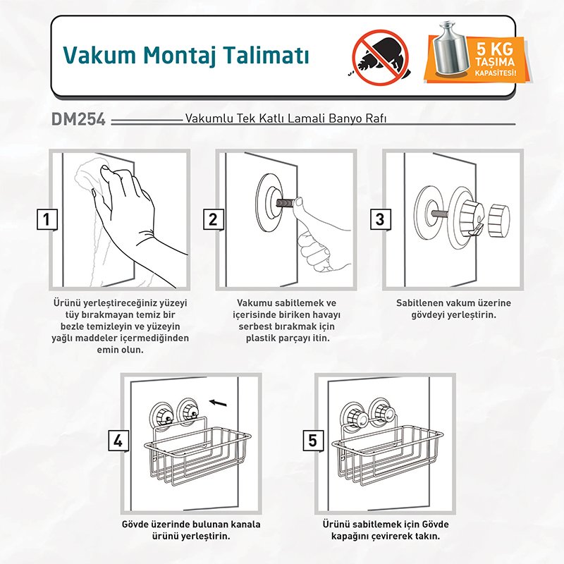 DM254 Bath Shelf with Suction Cup