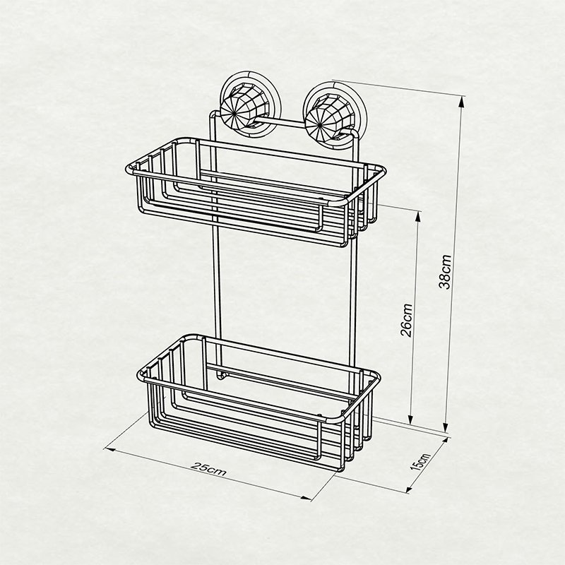 DM256 2 Tier Bath Shelf with Suction Cup