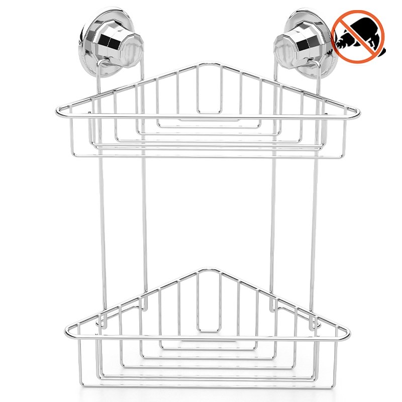 DM257 2 Tier Bath Corner Shelf with Suction Cup