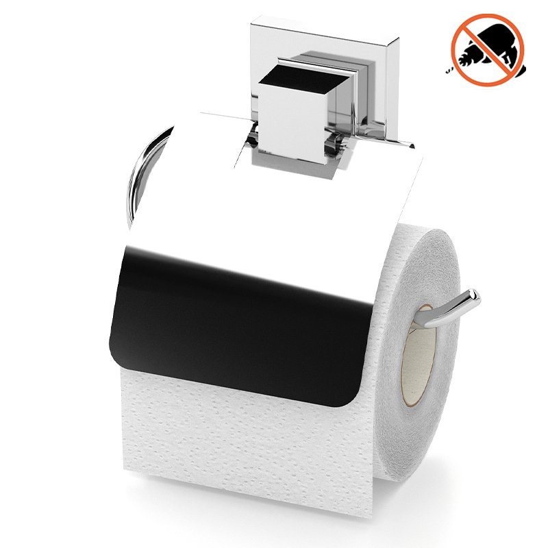 EF238 easyFIX Roll Toilet Paper Holder with Lid, Self-adhesive