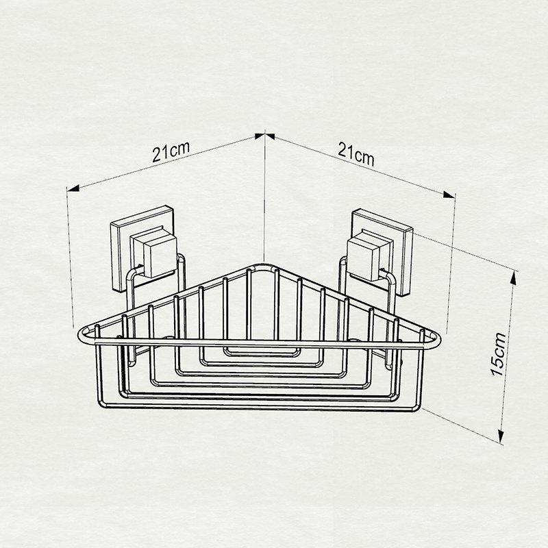 EF251 easyFIX Bath Corner Shelf, Self-adhesive