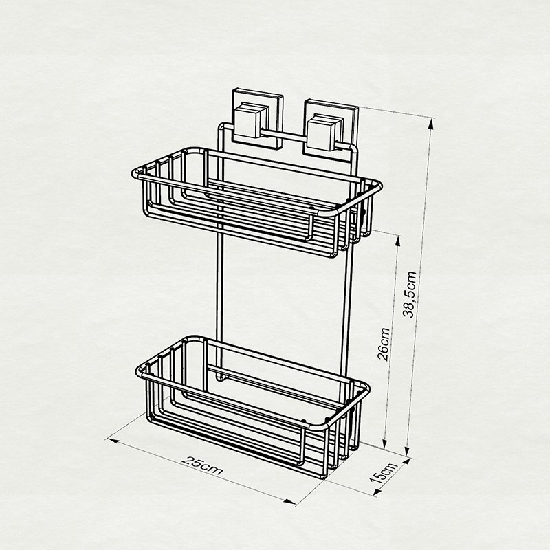 EF256 easyFIX 2 Tier Bath Shelf, Self-adhesive