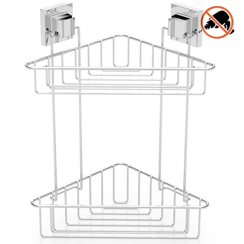 EF257 easyFIX 2 Tier Bath Corner Shelf, Self-adhesive