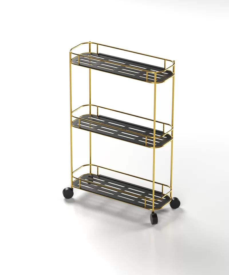 EG324 3 Tier Shelf with Wheel and PP Base