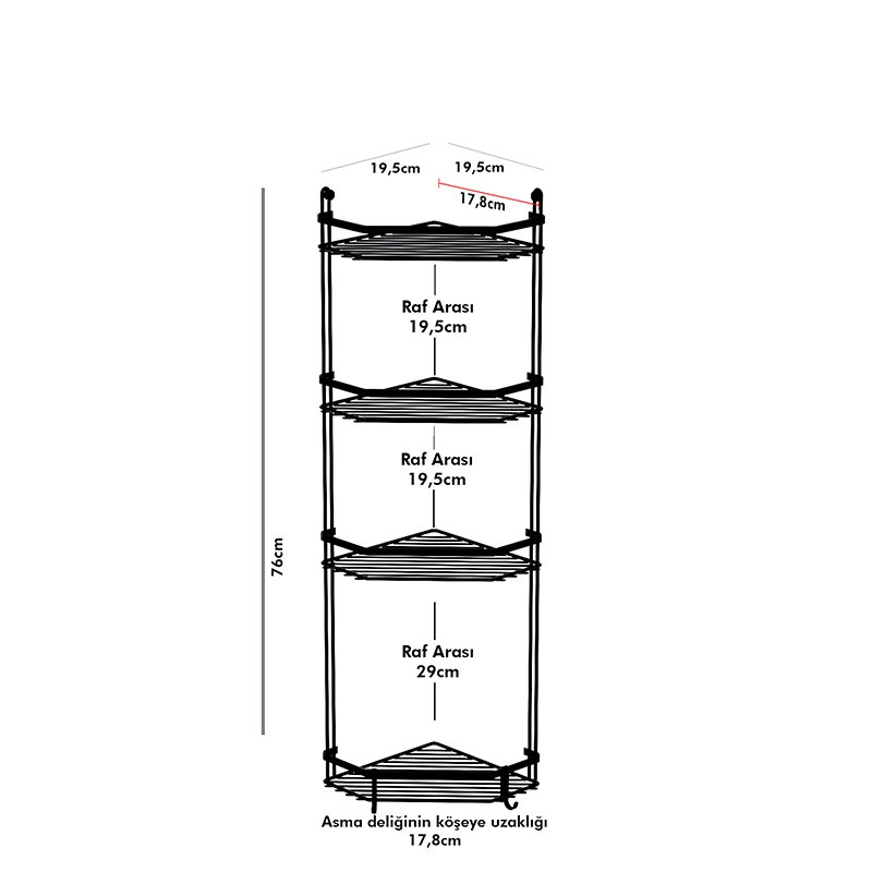 ES059 Bath Shelf Sheet Bar 4 Tiers