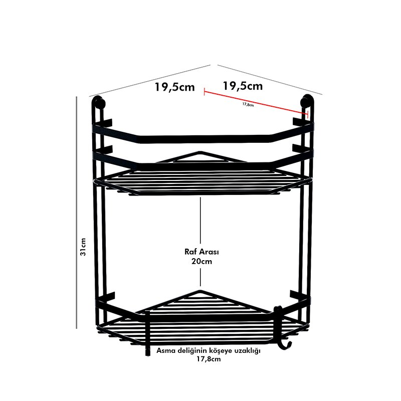 ES075 Bath Shelf Sheet Bar Two Tiers