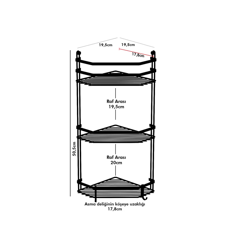 ES076 Bath Shelf Sheet Bar threeTiers