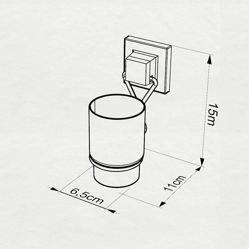 EF274 easyFIX Toothbrush Cup, Self-adhesive