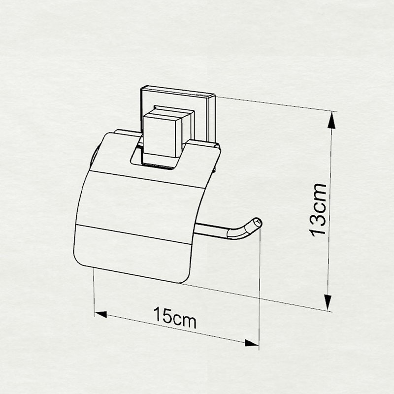 EF238 easyFIX Roll Toilet Paper Holder with Lid, Self-adhesive