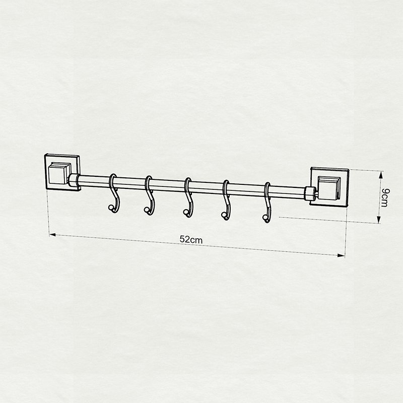 EF284 easyFIX 5 Hook Rail, Self-adhesive