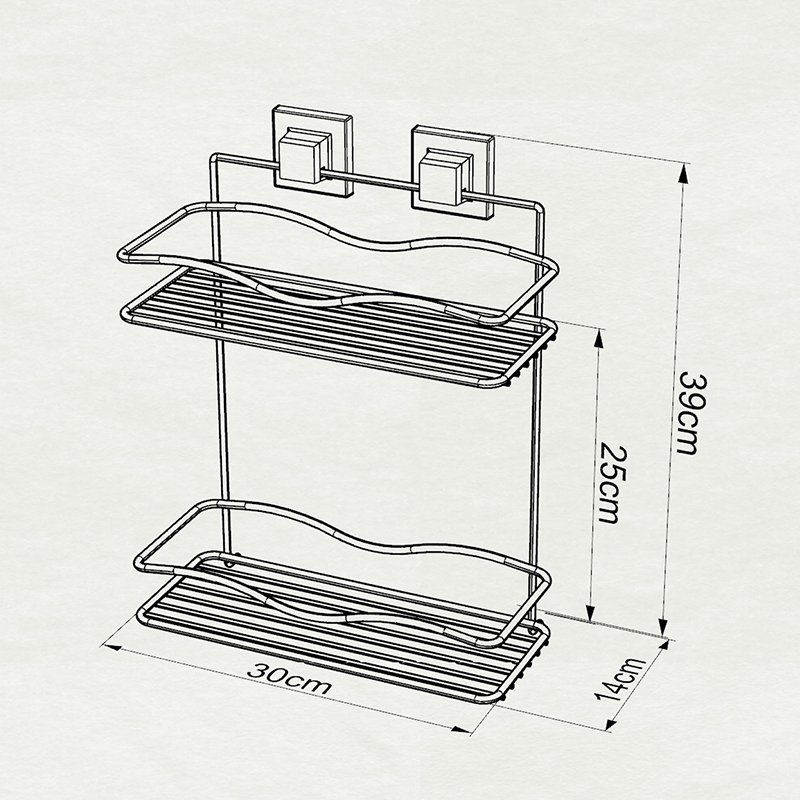 EF042 easyFIX 2 Tier Shelf, Self-adhesive