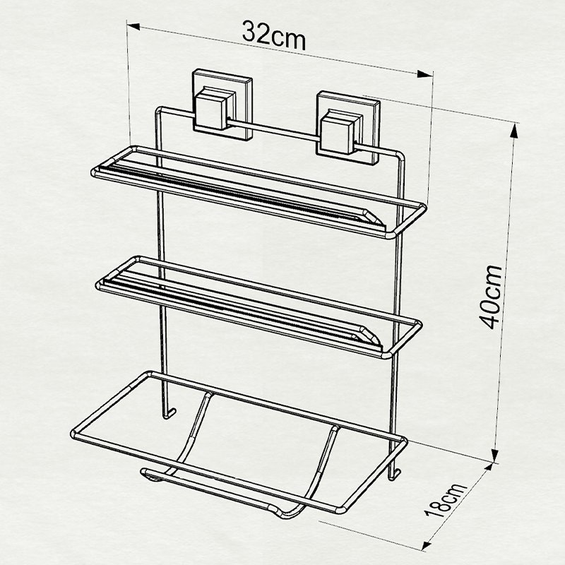 EF032 easyFIX Foil Dispenser and Paper Towel Holder, Self-adhesive