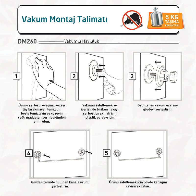 DM260 Towel Rack with Suction Cup