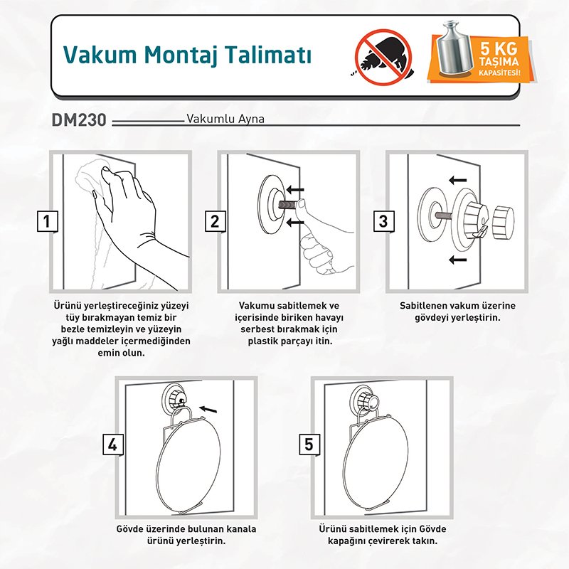 DM230 Unbreakable Mirror with Suction Cup