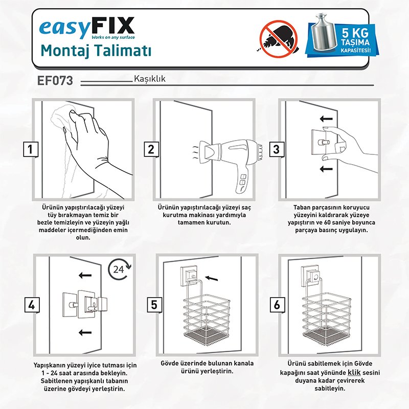 EF073 easyFIX Multipurpose Shelf, Self-adhesive