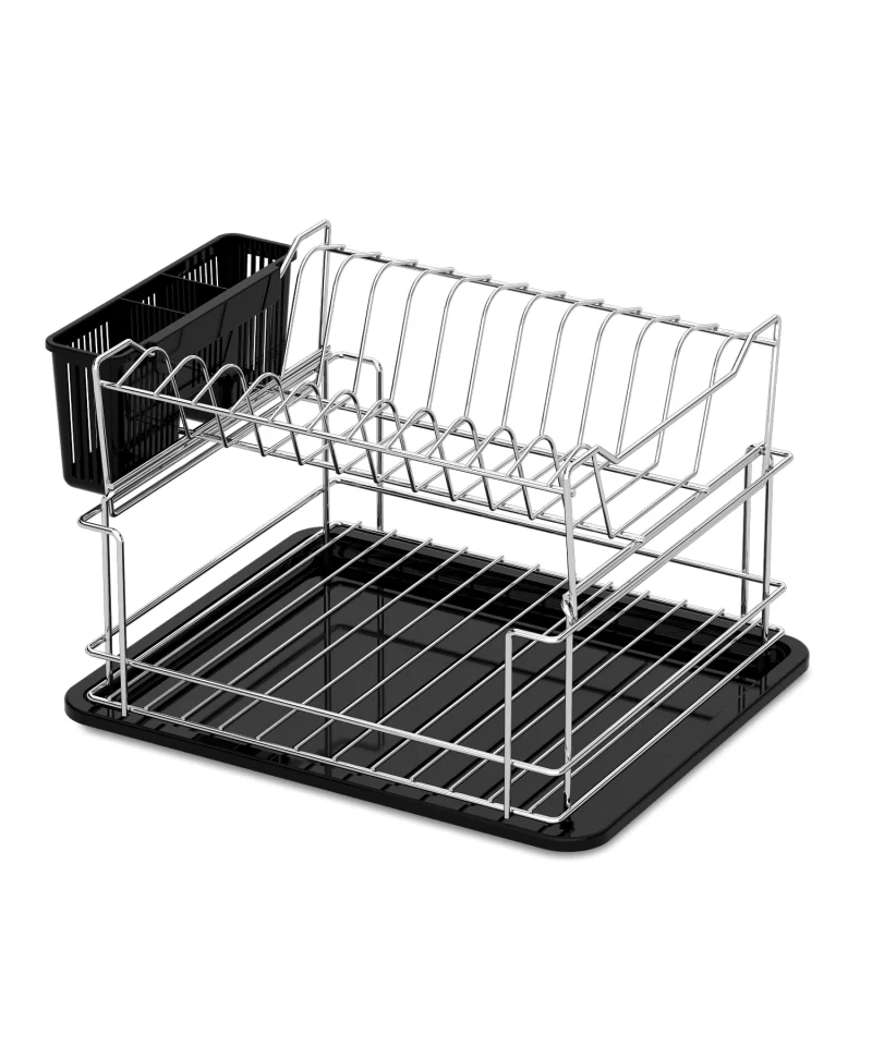 KB010 Dish Drainer Two Tiers, Foldable with Cutlery Tray