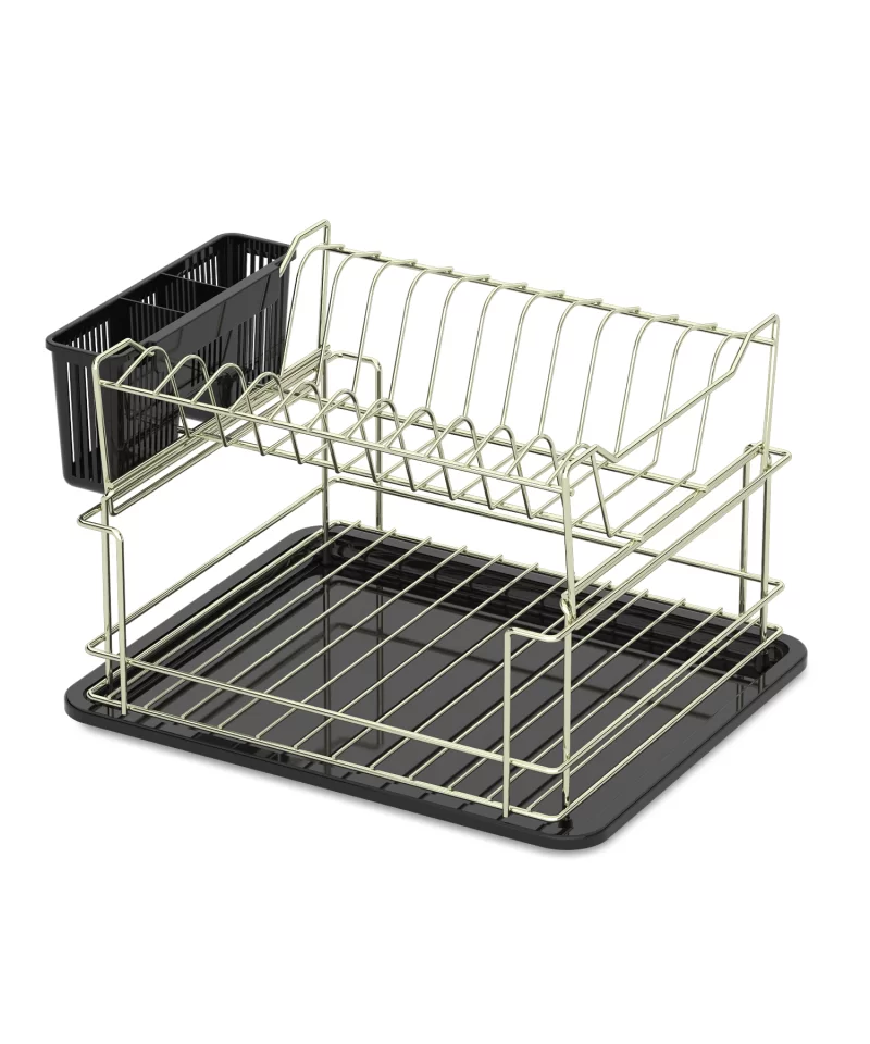 KB010 Dish Drainer Two Tiers, Foldable with Cutlery Tray