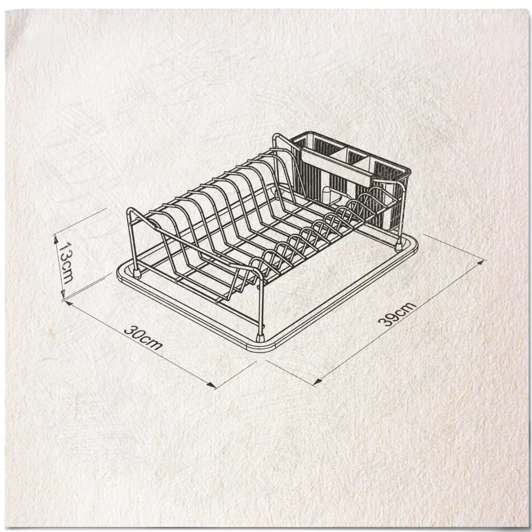 KB014 Dish Drainer with Cutlery and Tray