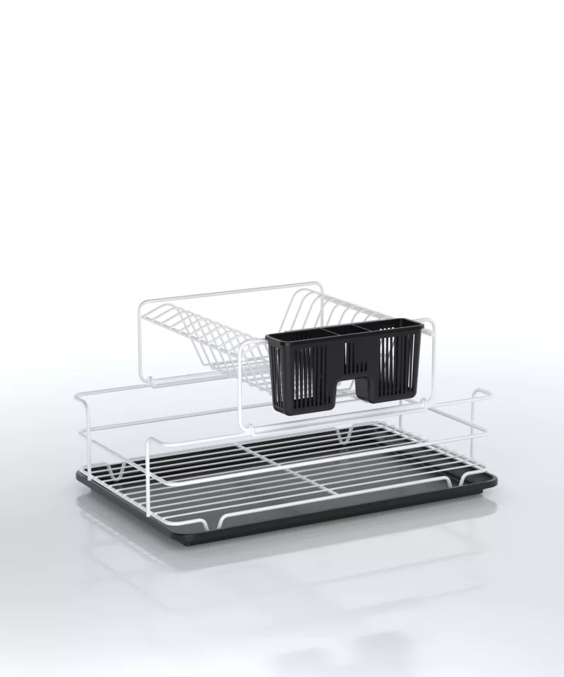 KB015 Dish Drainer Two Tiers, Foldable with Cutlery Tray