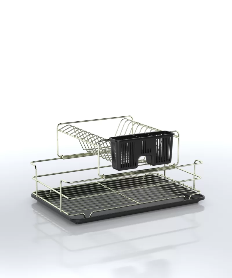 KB015 Dish Drainer Two Tiers, Foldable with Cutlery Tray