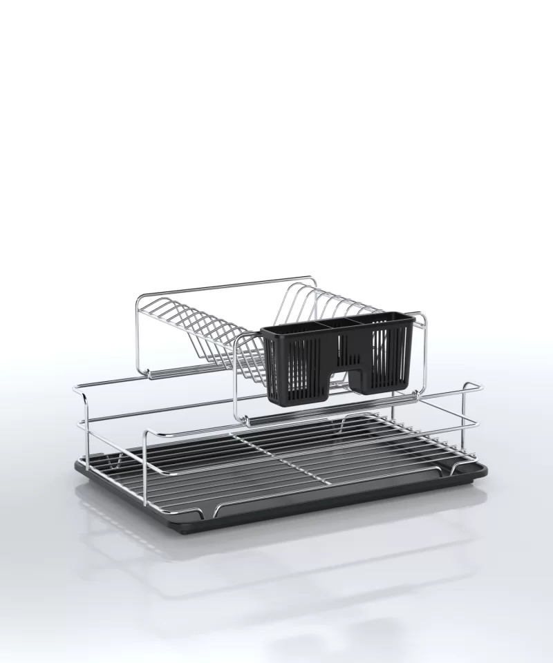 KB015 Dish Drainer Two Tiers, Foldable with Cutlery Tray