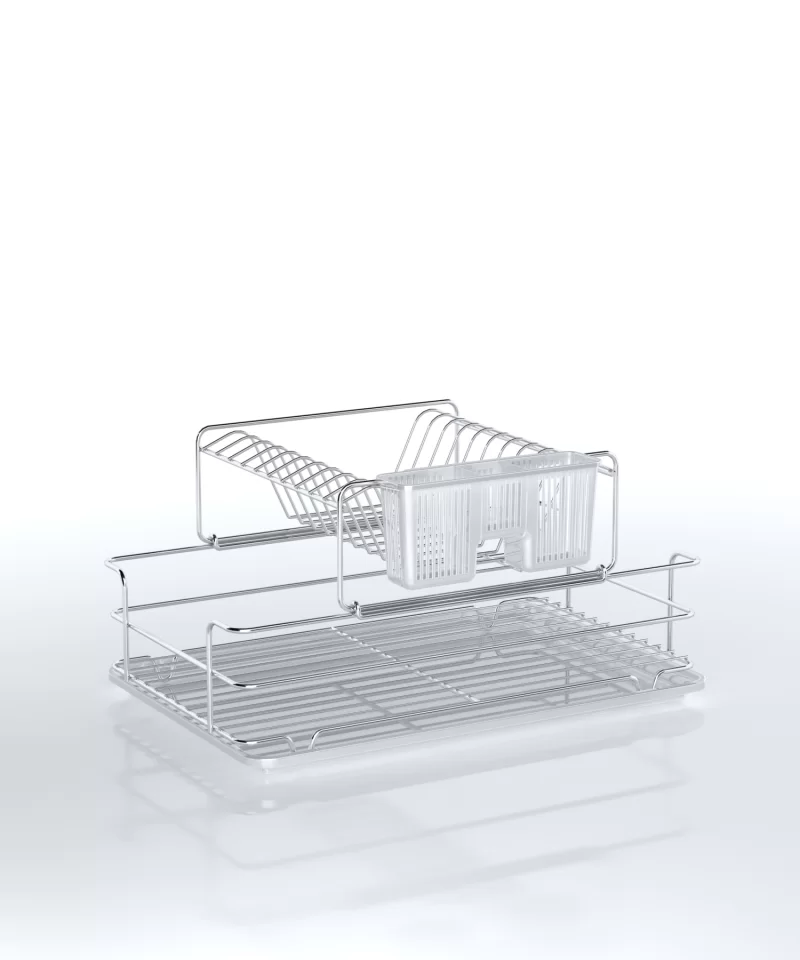 KB015 Dish Drainer Two Tiers, Foldable with Cutlery Tray