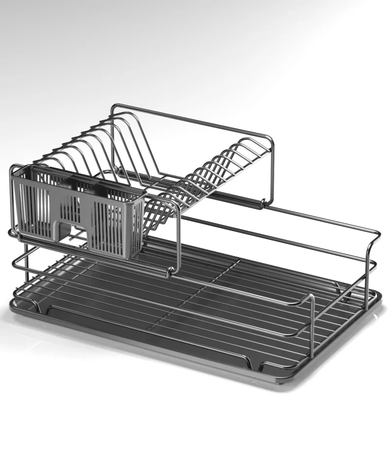 KB015 Dish Drainer Two Tiers, Foldable with Cutlery Tray