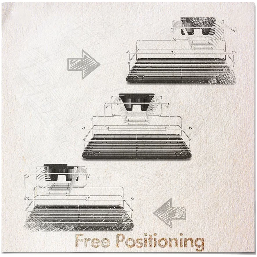 KB015 Dish Drainer Two Tiers, Foldable with Cutlery Tray