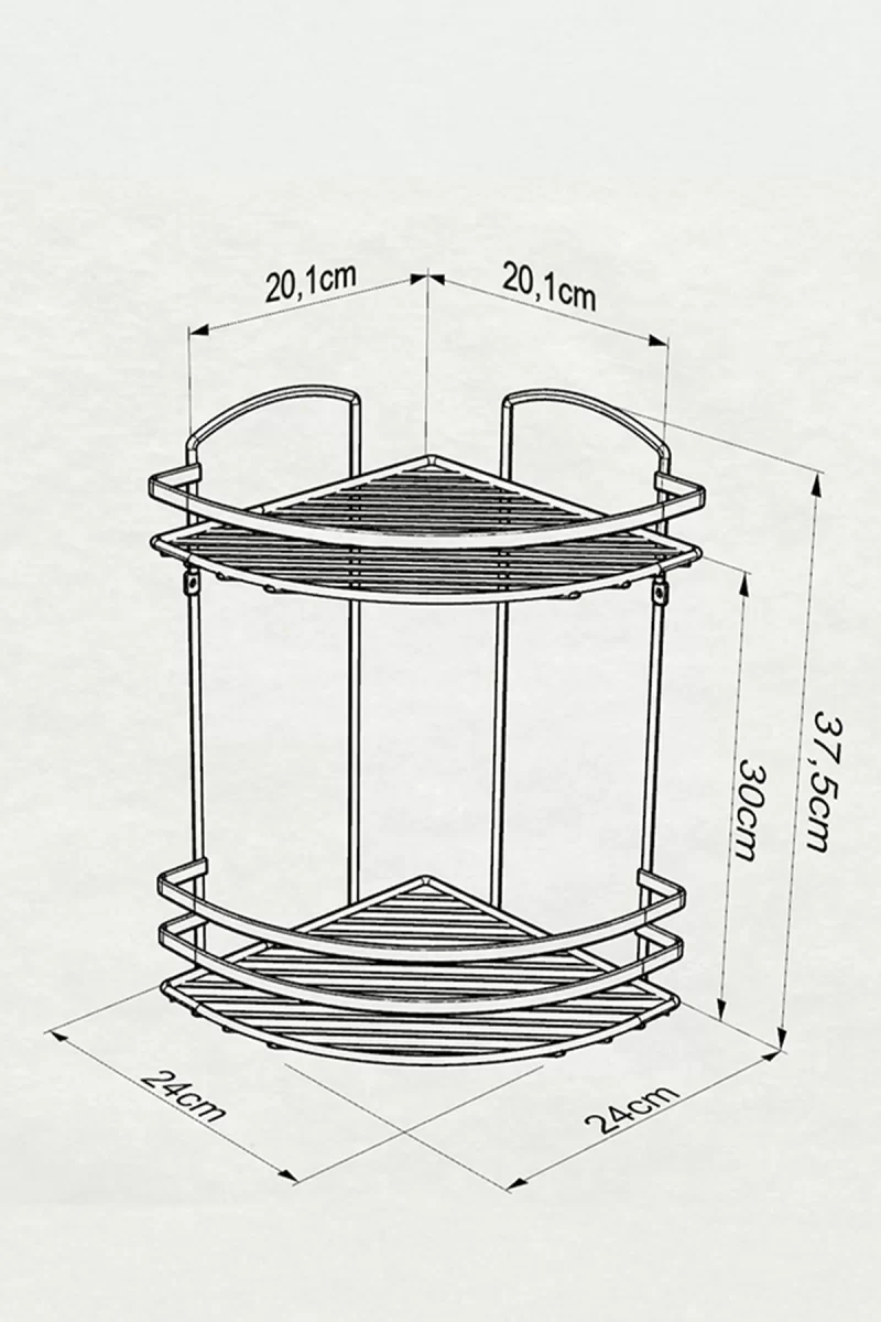 LM008 Bath Corner Shelf 2 Tiers