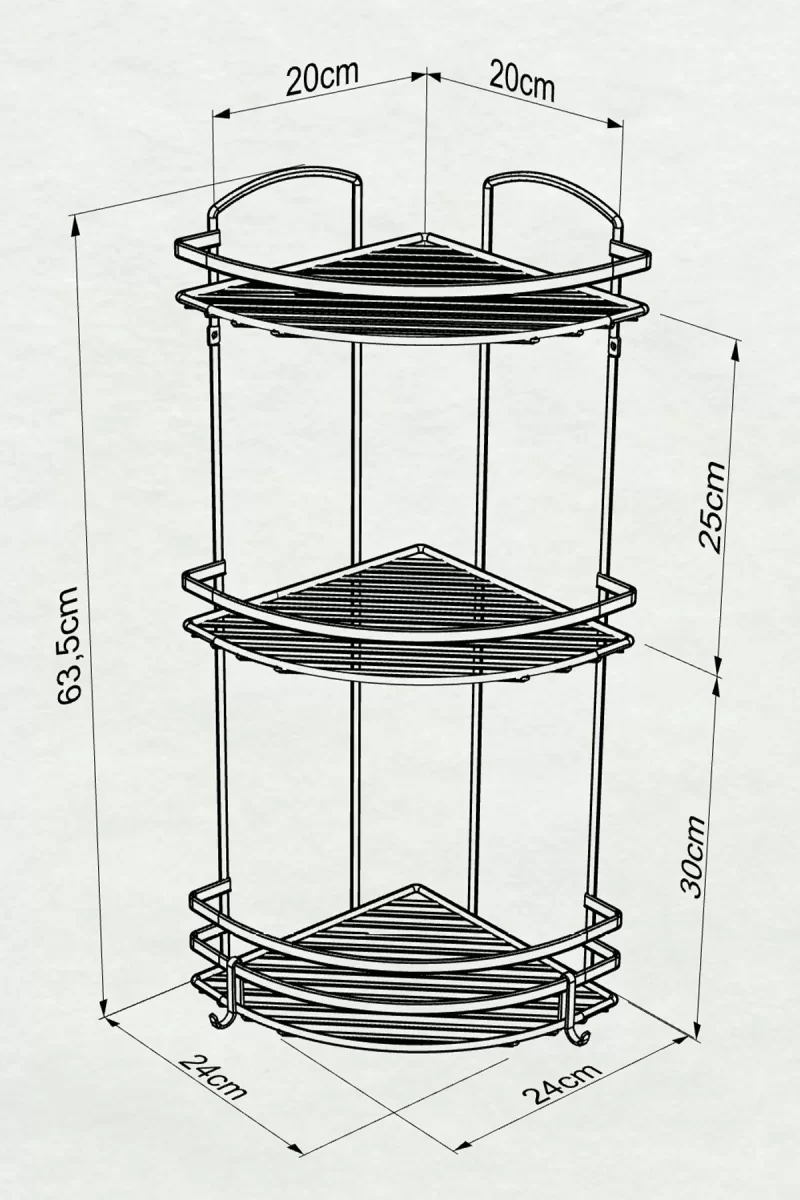 LM009 Bath Corner Shelf 3 Tiers