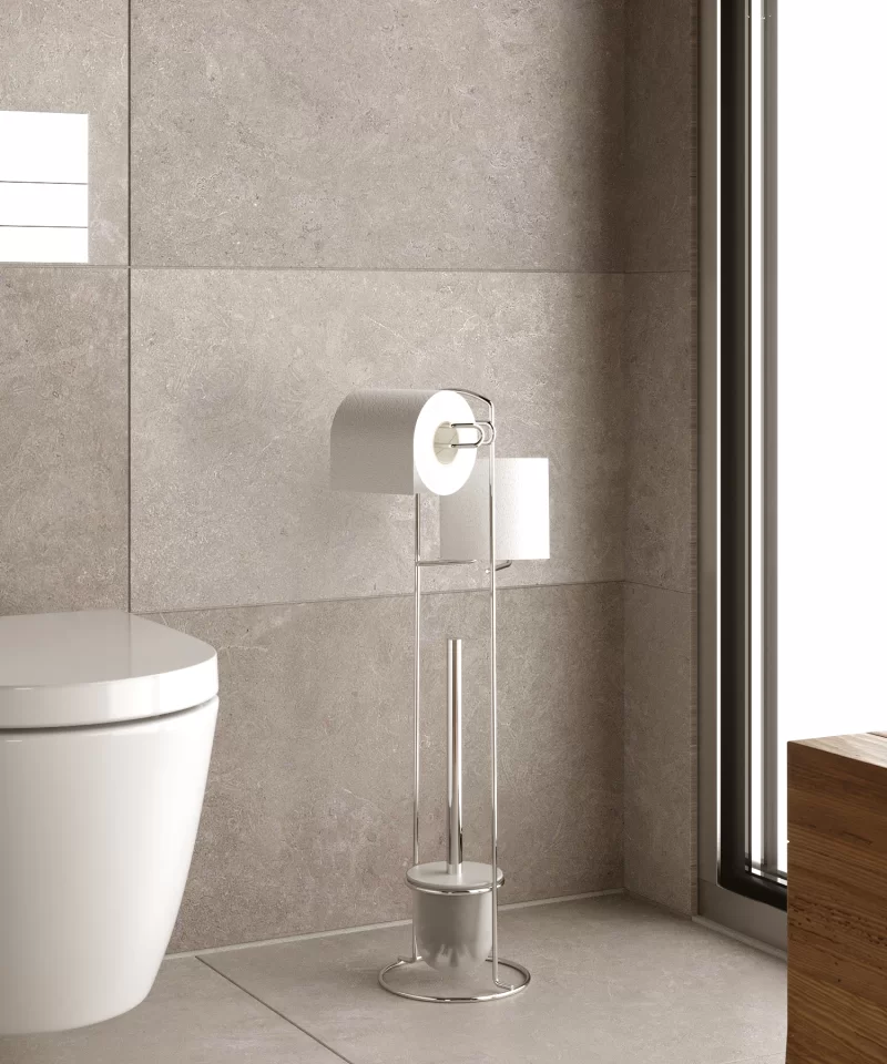 MG097 Toilet Paper Holder Rezerv Stand with Toilet Brush Set