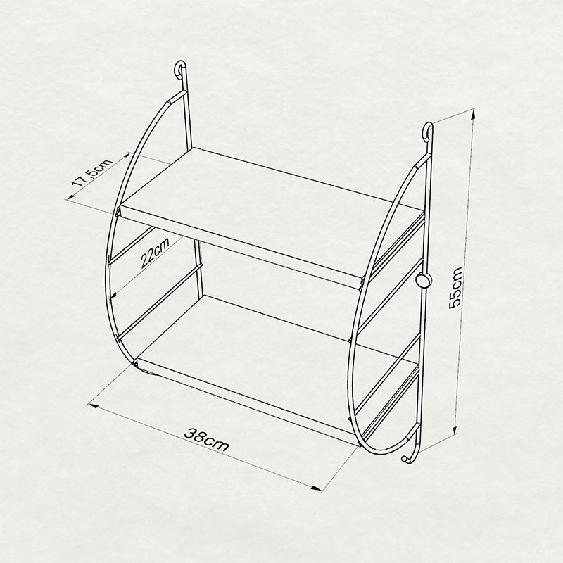 MG502 Towel Shelf with Two Tiers