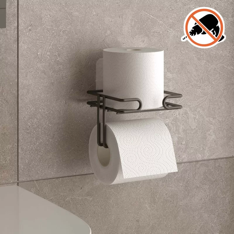 ST175 Roll Toilet Paper Holder with Rezerv, Self Adhesive No Drilling