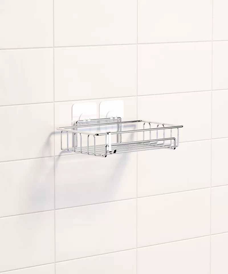 ST142 Adhesive Shower Caddy, Shower Shelf, No Drilling Shower Organizer for Inside Shower & Kitchen Storage