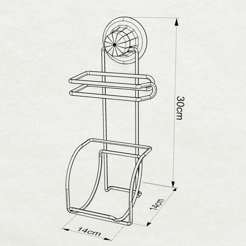 DM282 Roll Toilet Paper Holder with Rezerv and Suction Cup