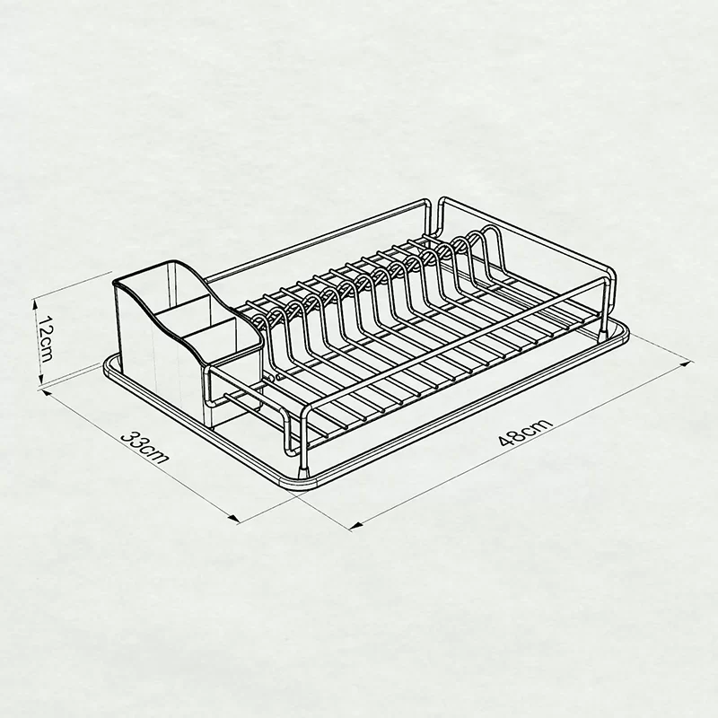 KB006SS Dish Drainer with Cutlery and Tray - INOX