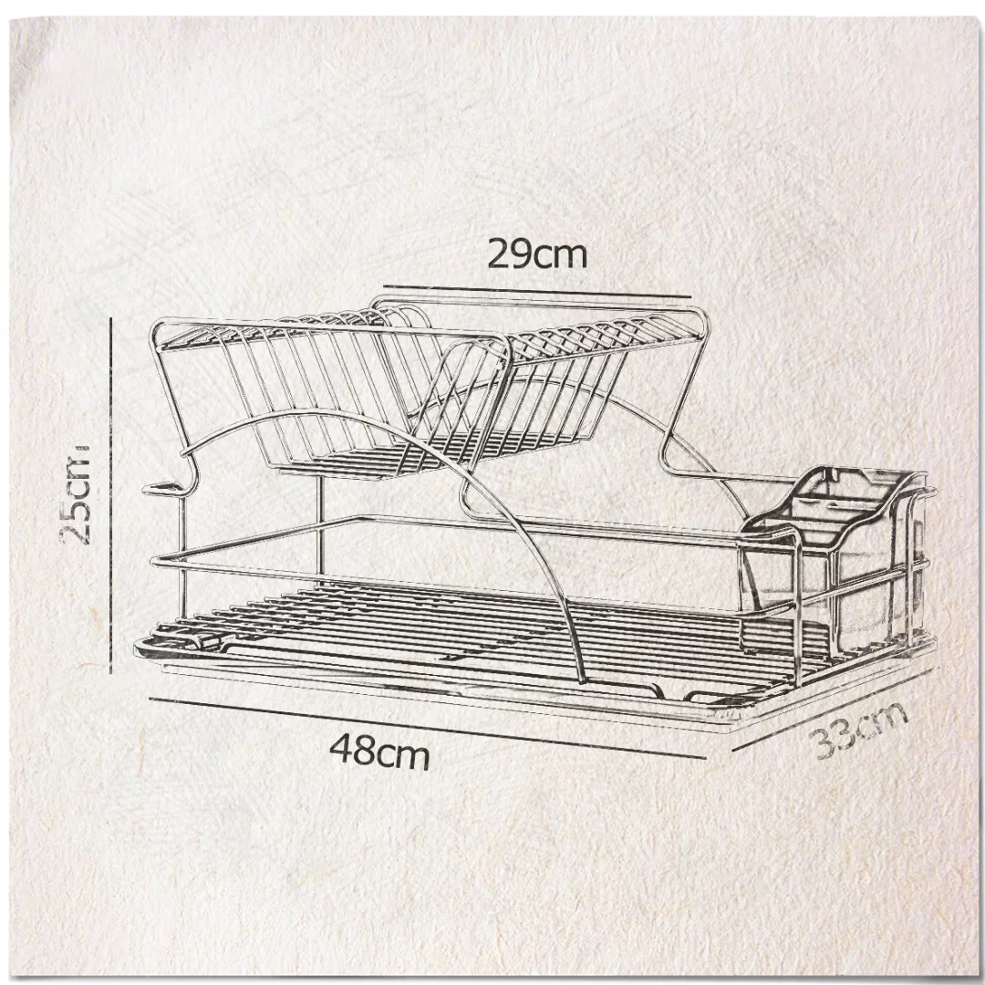 KB009 Dish Drainer Two Tiers with Cutlery Tray