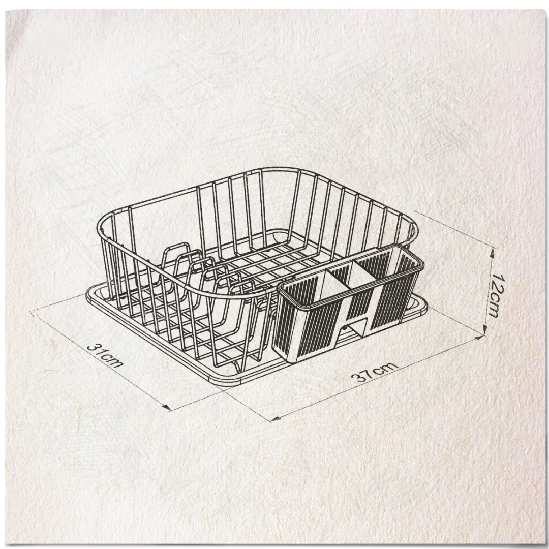 KB084 Dish Drainer with Cutlery and Tray