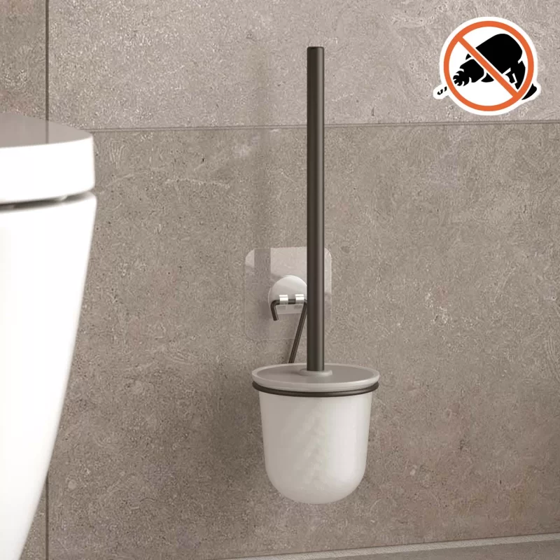 ST195 Toilet Bowl Brush Holder Set, Self Adhesive No Drilling