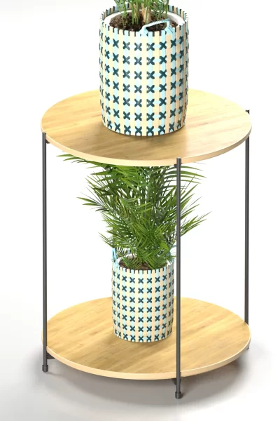 EG216 Two Tiered Foldable Planter Shelf with PP Lid