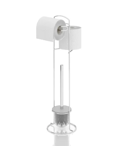 MG097 Toilet Paper Holder Rezerv Stand with Toilet Brush Set